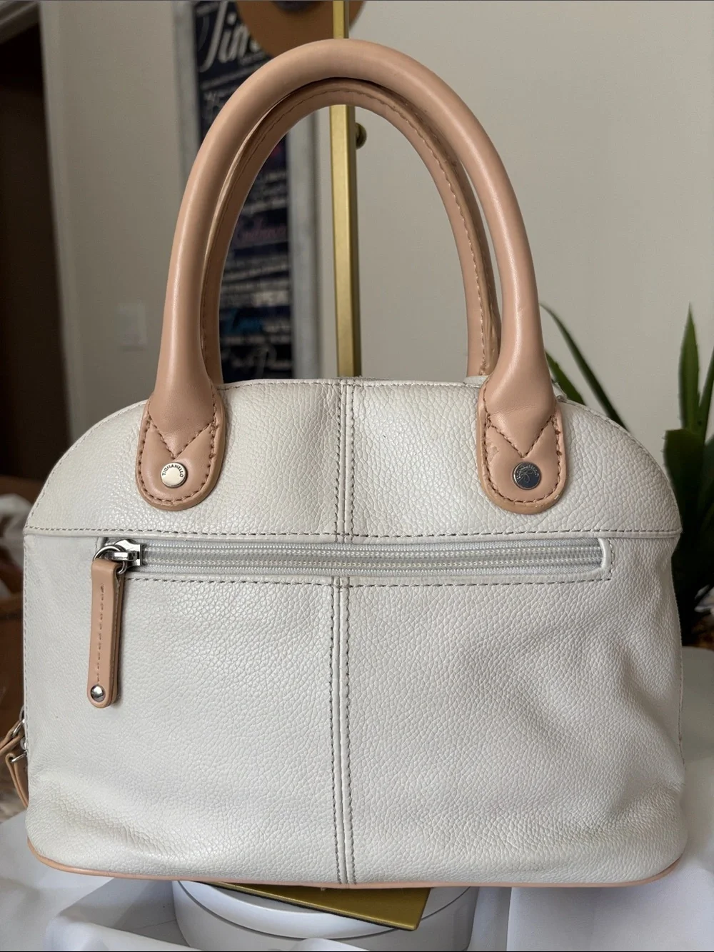 Tignanello White (Cream) Leather Satchel